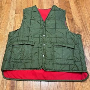 Vintage Men’s Sz XL Western Trails Vest Green w/Red Lining